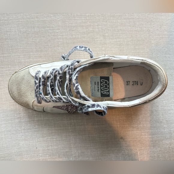 Golden Goose Super Star sneakers pink/purple glitter star, gold heel tab 37 - Picture 12 of 13